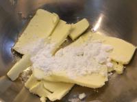 Whip butter with the sugar....