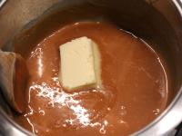 Finally, add the butter, which you melt....