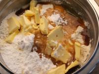 Add 3 tablespoons of cooled coffee and knead a...