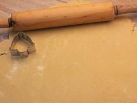 Roll the lightly hardened dough on a floured board...
