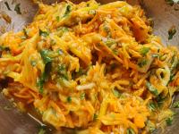 Add the herbs to the salad and toss everything...