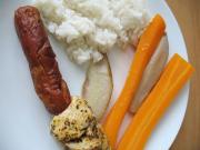Poultry Shashlik with Carrot and Pears in Steamer