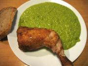 Chicken Smoked Legs with Pea Mash in Steamer