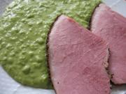 Smoked Meat with Pea Mash in Steamer