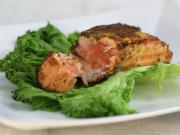 Salmon with herb-mustard glaze