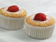 Soft banana-strawberry muffins