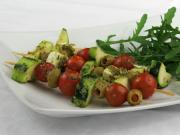 Grilled Vegetable Skewers with Pesto