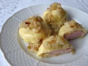 Potato dumplings with salami