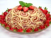 Summer strawberry roll cake
