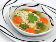 Chicken Soup with Brussels Sprouts and Homemade Noodles