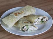 Homemade Tortillas Stuffed with Spinach Chicken Filling