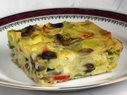 Leek pudding with mushrooms and tofu