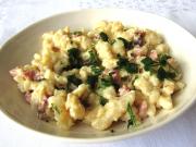 Spätzle with cheese, bacon and onion