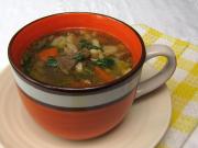 Oyster mushroom soup with rajbanička (noodles)