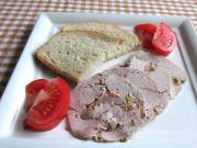 Homemade pork ham with olives