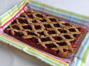Raspberry grid cake