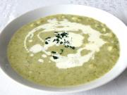 Broccoli soup with celery dumplings (halusky)