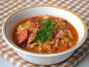 Farmer sauerkraut soup with barley groats