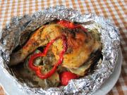 Stuffed Chicken Thighs in Aluminium Foil