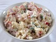 Cauliflower salad with sour cream and mayonnaise