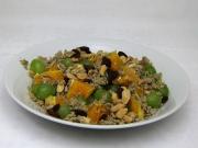 Orange salad with grapes and halva