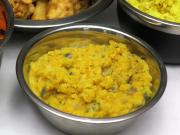 Side dish from red lentils and coconut milk