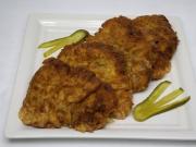 Baked veal schnitzel