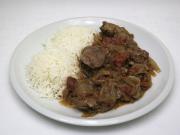 Chicken livers with onions and tomatoes