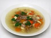 Veal broth with vegetables