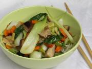 Cabbage pak choi with shiitake mushrooms