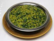 Red lentils with spinach