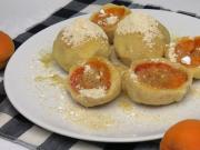 Apricot balls from cream curd dough