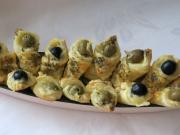 Cheese cornet with olives