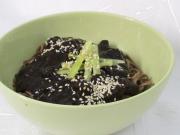 Pasta with black bean sauce