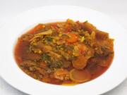 Vegetable soup with red lentils